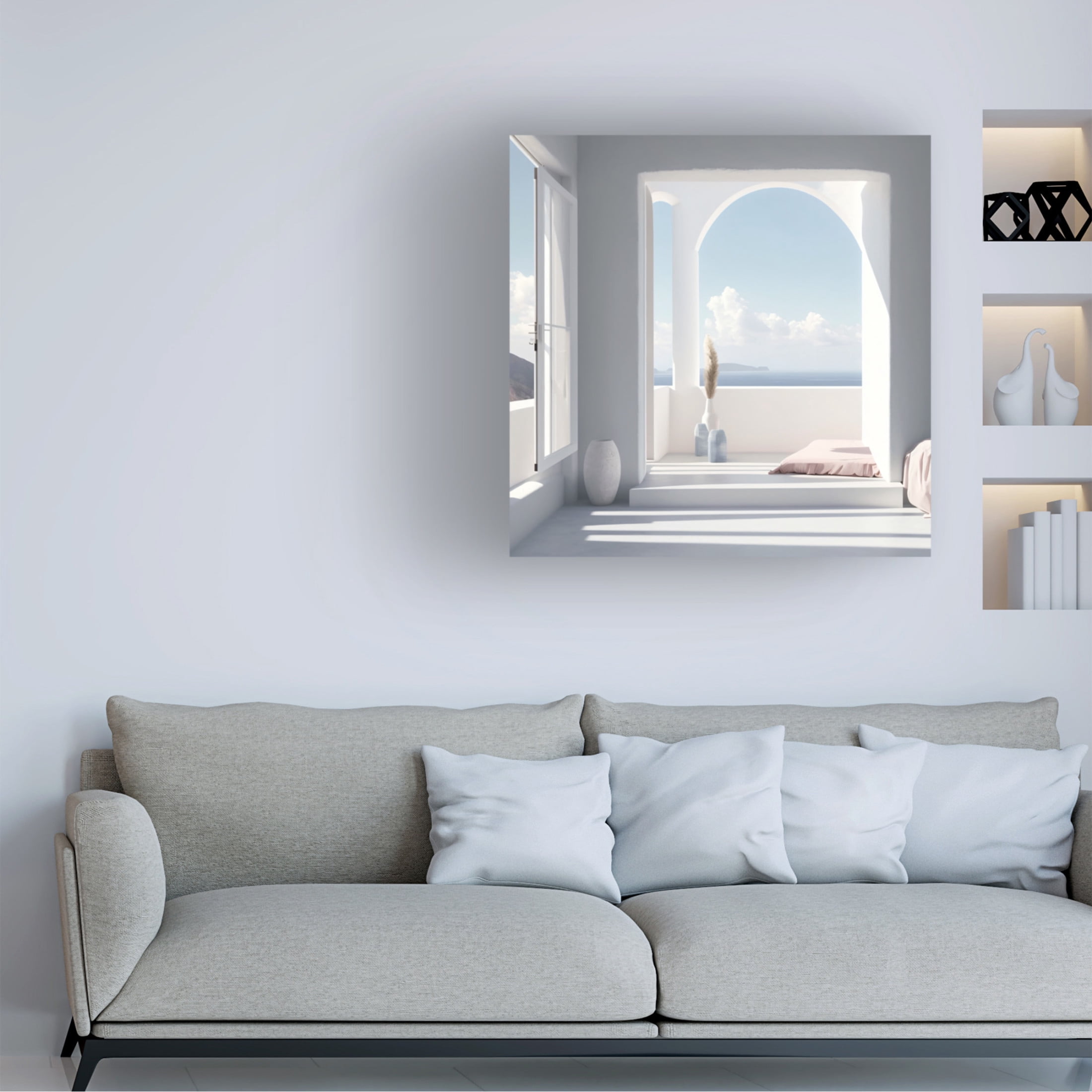 Canvas Wall Art - Ray Heere 'Architectural Photography Balconies 6' Wall Art for Living Room, Bedroom, or Office Décor by Trademark Fine Art - 35 x 35 Inches