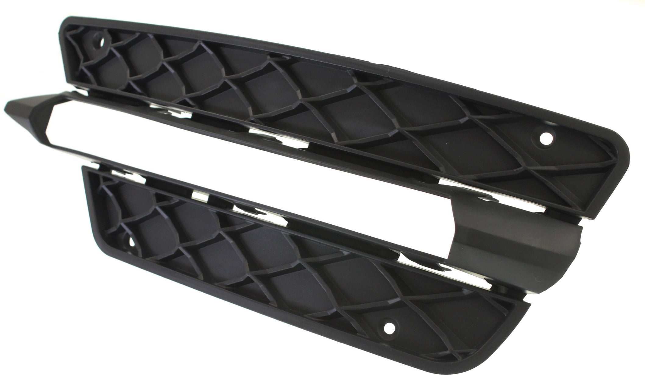 Bumper Grille Compatible With 2012-2015 Mercedes Benz C250 2012-2014 C300 Front, Right Passenger Side, Outer Textured Black