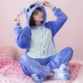 thumbnail image 2 of Pijamas Kigurumi Stitch de franela para adultos y niños, disfraz de Cosplay de dibujos animados, Anime, Invierno, 2 of 3