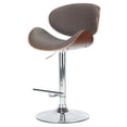 thumbnail image 2 of WyndenHall  Avondale Mid Century Modern Bentwood Adjustable Swivel Bar Stool - 20.9 W x 20.5 D x 45.3 H Distressed Brown Wood Finish,Chrome Finish, 2 of 5