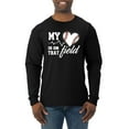 thumbnail image 1 of Wild Bobby, My Heart Is On That Baseball Field, Sports, Men Long Sleeve Shirt, Black, Small, 1 of 4