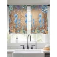 thumbnail image 2 of Seahorse Coastal Sheer Curtains 45 Inch Length 2 Panels Set Window Treatments, Summer Nautical Starfish Coral Brown Anchor Rod Pocket Semi Curtains for Living Room/Bedroom/Kitchen, 104"W x 45"L, 2 of 7