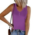 thumbnail image 2 of Posijego Women's Ribbed Tank Tops Button Sleeveless Shirts Summer Casual Going out Tank Tee Womens Clothes, 2 of 5