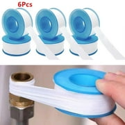 6Pcs PTFE White Threaded Sealing Tape Adhesive Plumbers Water Tight 20m x 16mm