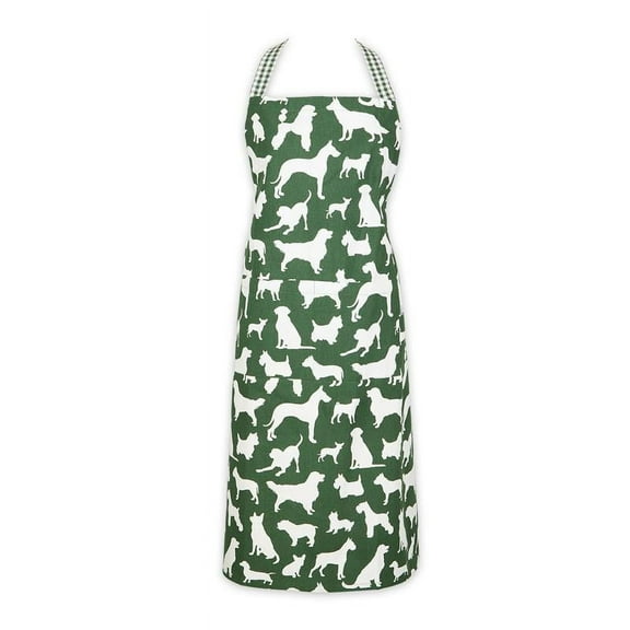 Hunter Green Multiple Dog Designs Print Multi-Color Cotton Chef Apron 35x28x0.2