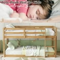 thumbnail image 3 of Bunk Bed Twin Over Twin, Low Twin Size Floor Bunk Beds with Ladder, Solid Wood Junior Bunk Bed for Bedroom, No Box Spring Needed-Natural, 3 of 9