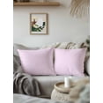 thumbnail image 3 of Waterproof Outdoor Throw Pillows with Inserts 18"x18" Set of 2, Pink White Stripe Soft Decorative Pillowcases for Couch Bedroom, Modern Minimalist Geometric Striped Pillow Covers for Sofa Living Room, 3 of 8