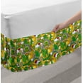 thumbnail image 2 of Leprechaun Bed Skirt, Cartoonish Saint Patrick with Beer Shamrock Flag Horseshoe Rainbow Coins, Elastic Bedskirt Dust Ruffle Wrap Around for Bedding Decor, 4 Sizes, Multicolor, by Ambesonne, 2 of 2