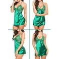 thumbnail image 4 of LilyLLL Womens Satin Silk Slip Dress Bralette Lace Lingerie Sleepwear Nightgown, 4 of 4