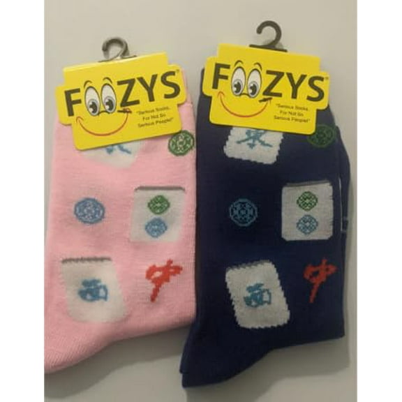 Foozys Women's Mahjong Themed Novelty Socks 2 Pairs Included in Two Colors