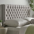 thumbnail image 4 of Grey Fabric Headboard, Queen Size, Contemporary Bedroom Style, Upholstered, Assembly Necessary Elegant Headboard For Bedroom, Modern Needed, 4 of 5