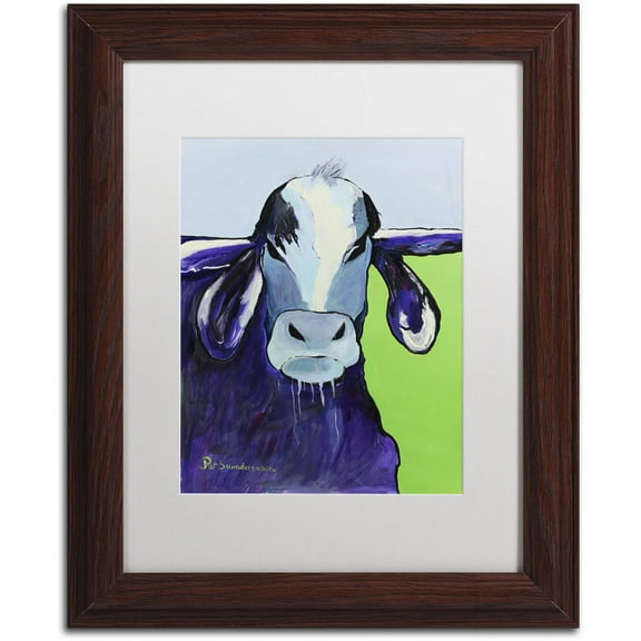 Trademark Fine Art "Bull Drool II" Canvas Art by Pat Saunders-White, White Matte, Wood Frame
