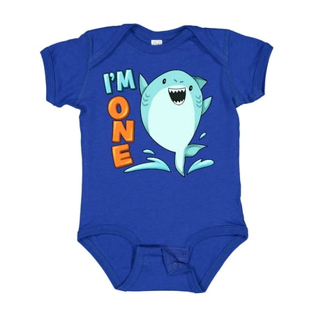 

Inktastic I m One- Shark First Birthday Gift Baby Boy or Baby Girl Bodysuit