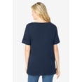 thumbnail image 2 of Woman Within Plus Size Perfect Cuffed Elbow-Sleeve Boat-Neck Tee, 2 of 6
