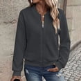 thumbnail image 5 of QQNHM Bomber Jacket For Women Full Zip Long Sleeve Lightweight Coat Fall Casual Baseball Outerwear, 5 of 7