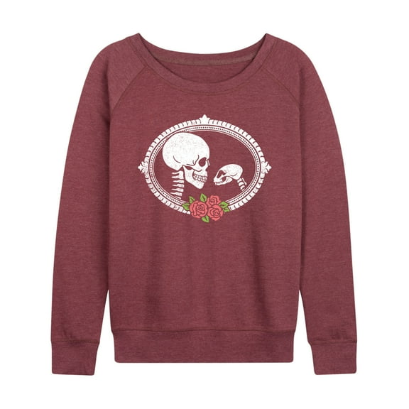 Instant Message - Human And Cat Skull - Women's Lightweight French Terry Long Sleeve Shirt