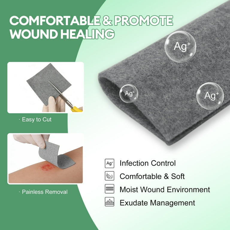 silver calcium alginate wound dressing pad McKesson Silver Calcium Alginate Dressing, 4 x 4 Inch