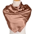 thumbnail image 5 of Satin Head Scarf for Women Solid Color, Silk Feel Neckerchief, Hair Scarf, Fashion Bandana, Headscarf, Headband, Hair Wrap Sleeping, Daily Fashion Styling Brown Free Size, 5 of 6