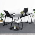 thumbnail image 1 of Escritorio de oficina FurnitureR para Computadora forma de L negro, 1 of 7
