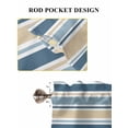 thumbnail image 6 of Khaki Blue Striped Bathroom Window Curtain, Farmhouse Stripes Modern Abstract Art Light Filtering Coffee Kitchen Curtains, Bedroom Living Room Curtains 2 Panel 84"x54", 6 of 6