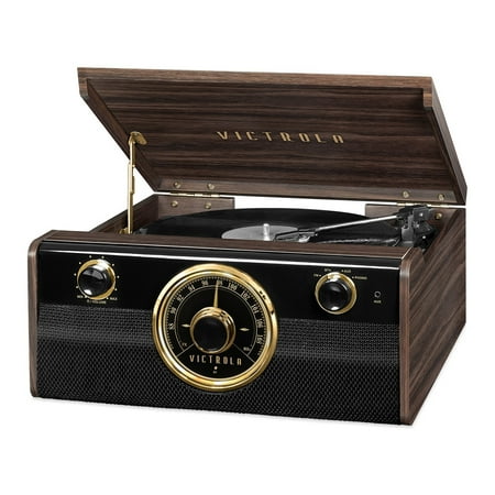 Victrola Wood Metropolitan Mid Century Modern Bluetooth Record Player with 3-speed Turntable and