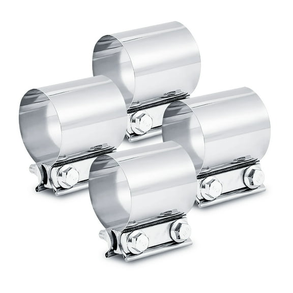 ELSHINE 1.5" Stainless Steel Exhaust Clamp,Universal Muffler Clamp Button Joint, Band Clamp For Motorcycle,Car Exhaust System,Tube Conection,4Pcs,Butt Clamp