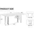 thumbnail image 6 of Sumdeal Luxury Faux Marble Dining Table for 6, 71" Rectangular Kitchen Table with Polished Silver Pedestal Base for 4-8 People in Kitchen Dining Room, 6 of 7
