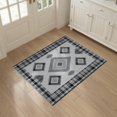 thumbnail image 3 of ODIKA 3'x5' Washable Throw Rug Buffalo Plaid Striped With Boho Diamond And Bordered Accents for Entryway, Kitchen, Mudroom, Stain Resistant, Low Profile, Non-Slip, 3 of 7