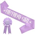 thumbnail image 1 of Correa para el hombro con insignia de fiesta de cumpleaños para niña, cinturón de etiqueta con insignia de oro rosa, 1 of 6