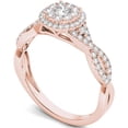 thumbnail image 2 of 1/2 Carat T.W. Diamond Criss-Cross Shank Double Halo 10kt Rose Gold Engagement Ring, 2 of 5