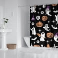 thumbnail image 2 of Halloween Ghost Pumpkin Pattern Shower Curtain 84"x72" ,Bathroom Decorative Shower Curtains Set with 12 Hooks,Modern Waterproof Washable Shower Curtain, 2 of 6