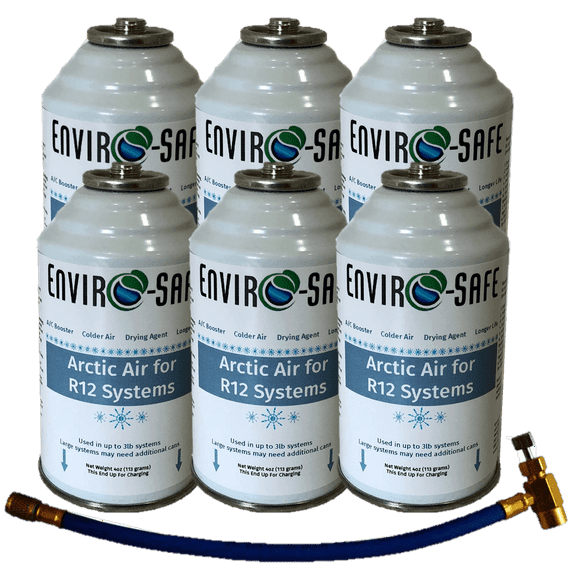 Arctic Air for R12a Systems, 6 cans & Charging hose, R-12