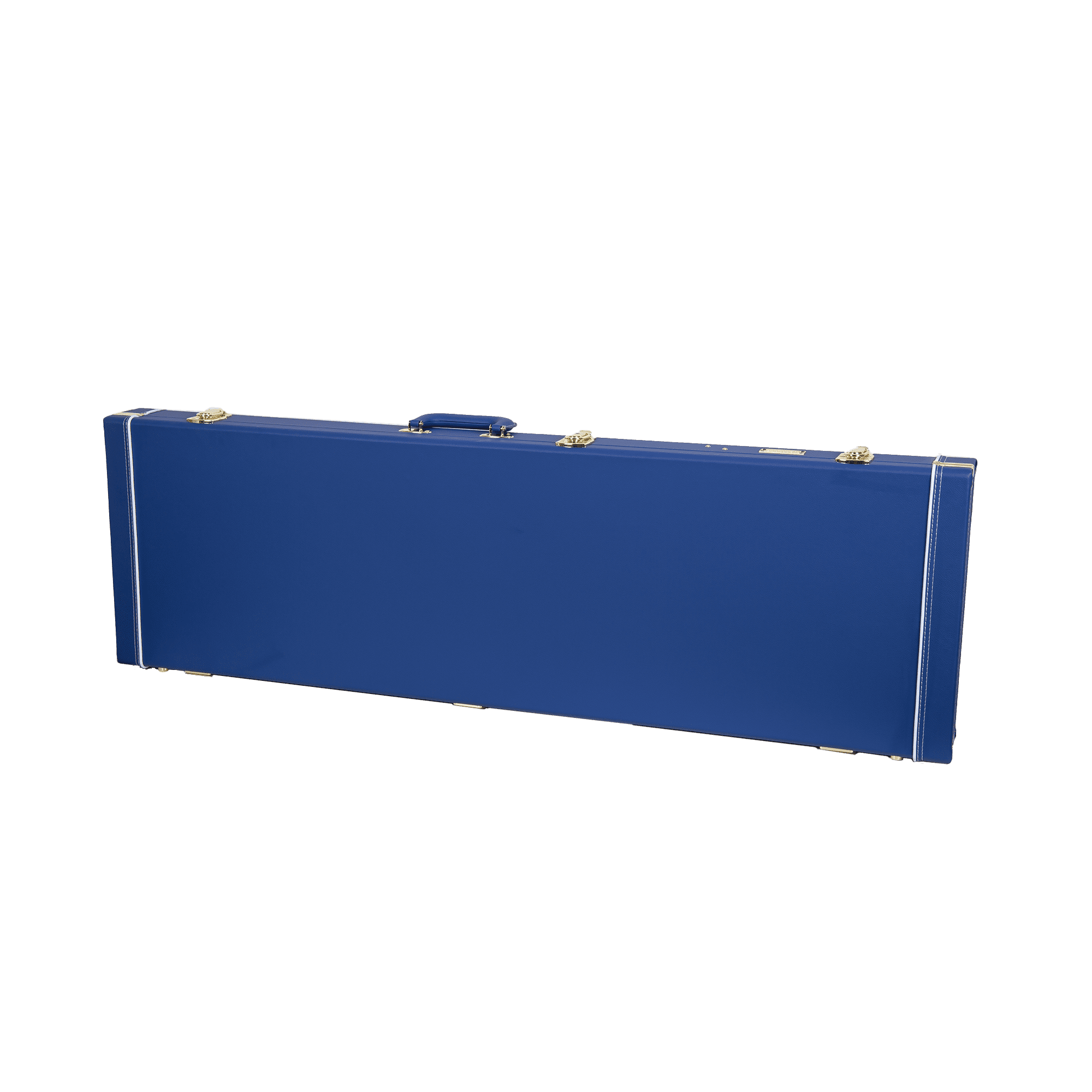 Crossrock Designer Series- Wooden Case for Jazzmaster/Jaguar Style Electric Guitars- Security Lock, Metal Feet, Storage Space- Vibrant Blue