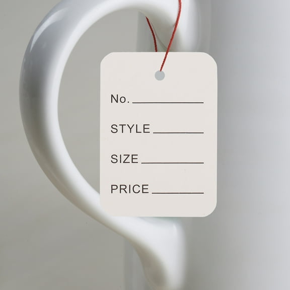 BESTOYARD 1000Pcs Practical White Paper Price Tags with Hanging Hole for Merchandising and Price Labeling