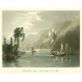 thumbnail image 2 of Bartlett, W.H. 24x20 Black Ornate Wood Framed with Double Matting Museum Art Print Titled - On the Rhine, 2 of 4