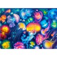 thumbnail image 2 of Con Cuentas Cuadradas 5D DIY Kit Medusas Coloridas 40x30cm, 2 of 9