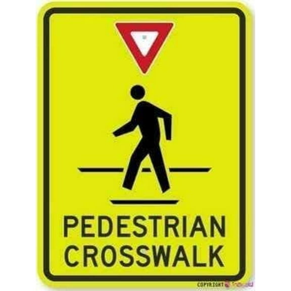 Street sign warning plaque Metal Tin Pedestrian Crosswalk Metal Aluminum For Wall Art 8x12 Inch Office Signs Outdoor & Indoor Sign