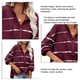 thumbnail image 3 of Tops De Manga Larga Con Cuello En V, Botones Con Estampado De Rayas Para Mujer Top Casual De Manga Larga Para Ir De Compras Para Mujer Para El Trabajo ANGGREK Otros, 3 of 6