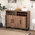 thumbnail image 2 of Gymax Home Wine Bar Cabinet w/ 3 Doors & Adjustable Shelves 2-tier Wine Rack Sideboard, 2 of 10