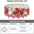 thumbnail image 3 of Valentine''s Day Tablecloth Round 60 Inch Buffalo Plaid Stripes Red Gray Love Hearts Decorative Table Cloth Washable Wrinkle Stain-Resistant Polyester Valentines Day Table Cover For Party Dinner, 3 of 6