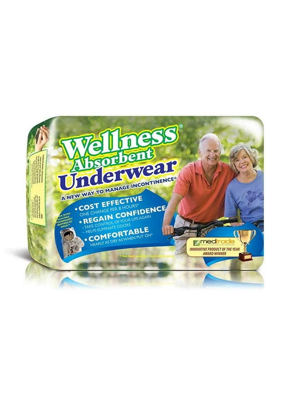 Wellness Absorbent Underwear - New Way To Manage Incontinence, Size Medium, PK/18