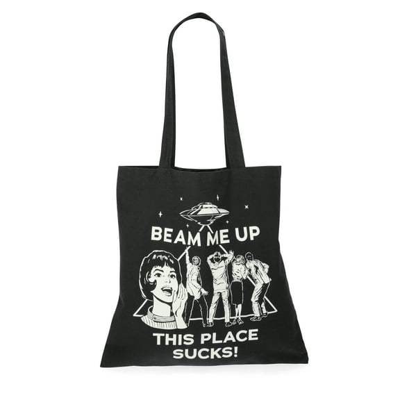 Netflix Stranger Things Black Canvas Tote Bag from No Boundaries, One Size, Unisex