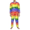 thumbnail image 3 of Goofa Colorful Tie Dye for 2-piece Loungewear Set Men’s Sleepwear Set Soft PJs Cozy loungewear Comfy Sleep Set Winter Pajamas-Medium, 3 of 7