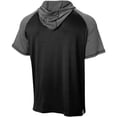 thumbnail image 5 of Wire2wire Men's Performance Short Sleeve Baseball Hoodie Black Xl, 5 of 9