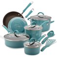 thumbnail image 1 of Rachael Ray Cucina Nonstick Cookware Pots and Pans Set, 12 Piece, Agave Blue, 1 of 7