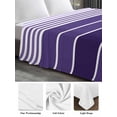 thumbnail image 6 of Purple Ombre Stripe King Size Flat Sheet, Wrinkleproof & Fadeproof Cooling Flat Bed Sheet Only, Farmhouse Striped Gradient Breathable Soft Bedding Top Sheets 105 x 98 Inches, 6 of 8