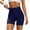 Navy women high waisted running shorts a1, variant on Cagogo Women's High Waisted Quick Dry Sport Shorts Slim Fit Casual Workout Athletics Running Yoga Gym Shorts Summer Activewear Beach Lounge Trousers, Wine 2XL