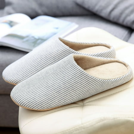 

Aayomet Mens Slippers Cloth Warm Couple Home Indoor Soft Bottom Non Slip Comfortable Large Size Cotton Slippers (Navy 9)