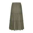 thumbnail image 4 of Women’s Summer Maxi Skirt Elastic High Waist Long Skirts Flowy Swing Tiered A-Line Long Beach Vacation Skirts, 4 of 5
