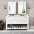 thumbnail image 2 of RoomAndLoft Austin 60" Wood Bathroom Vanity in White - Quartz Top & 2 Basin, 2 of 4